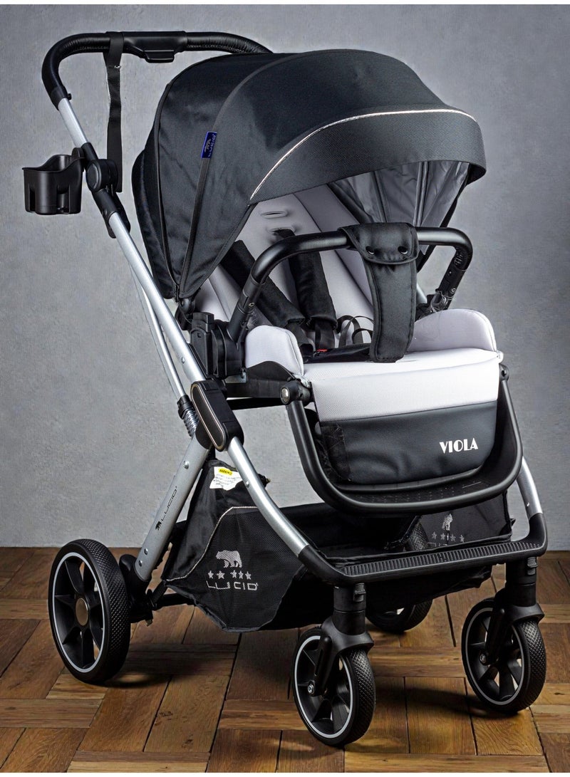 LUCID Luxury Baby Carrycot Stroller with High Density Lining from Lucid - Black Model - VIOLA - Image 1